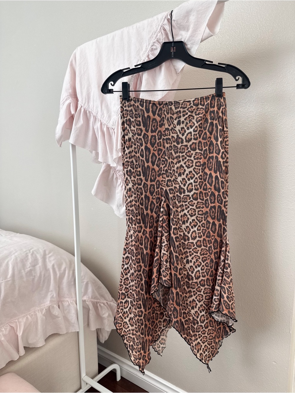 vintage zone bleue leopard print skirt